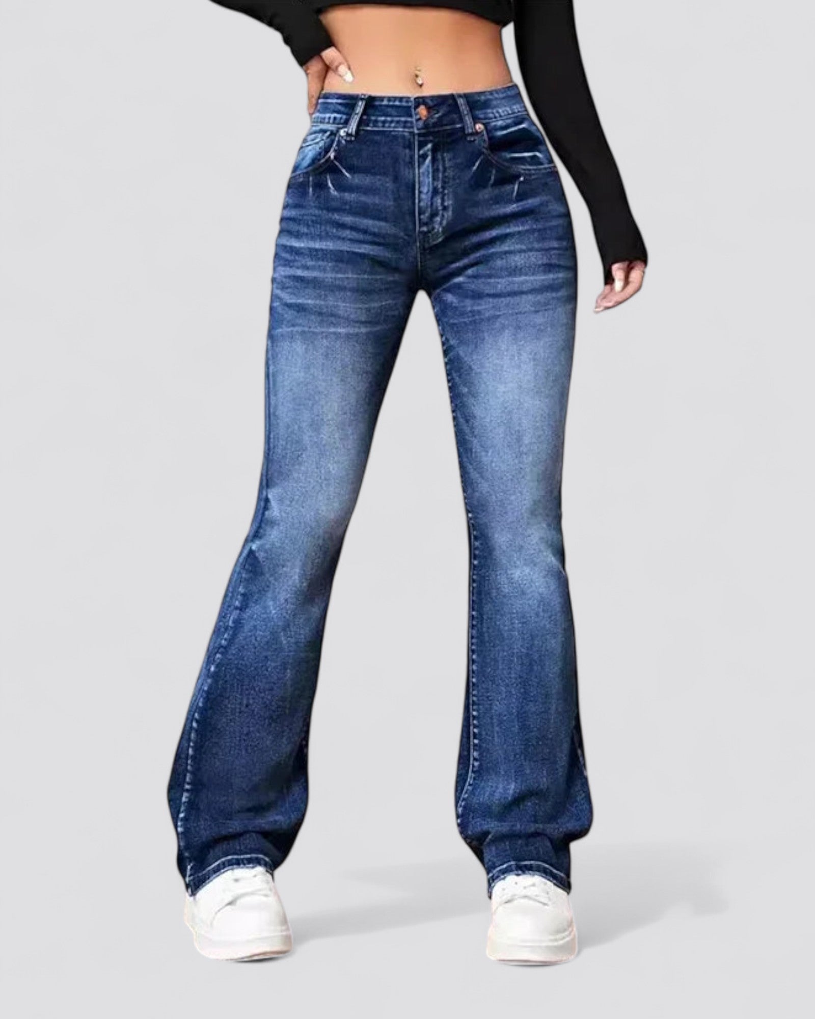 ZELIA - VINTAGE BREDDE JEANS MED MODERAT TALJE